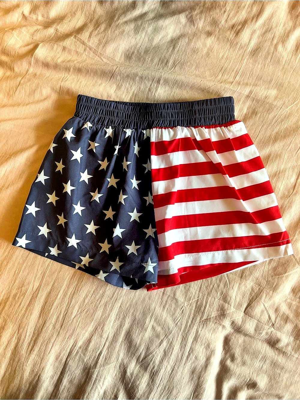 Little Wedgies "Patriotic" Double-Layer
Running Shorts